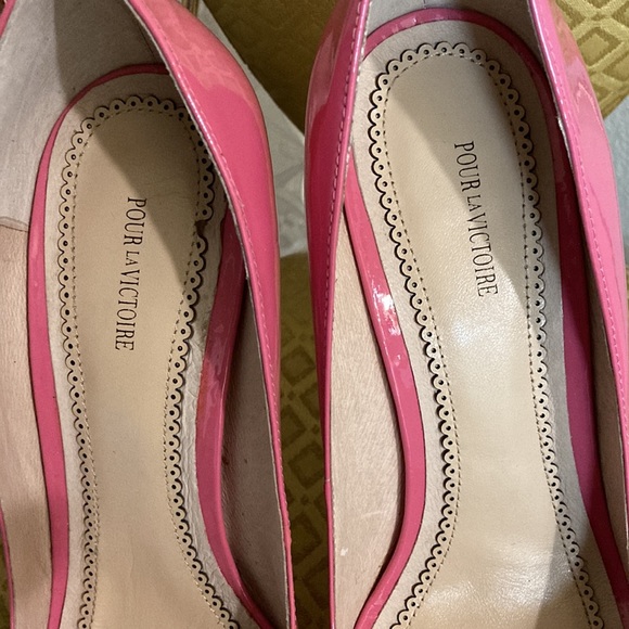 Pour La Victoire Pink Peep Toe Heels Size 9 - Picture 9 of 12